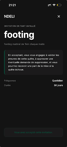 Écran de création d’une quête dans Ndeli