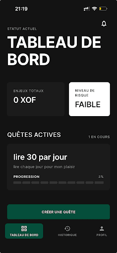 Écran de définition de l’enjeu financier